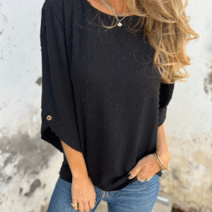 🔥 Round Neck Embroidered Large Cuffs Casual Shirt