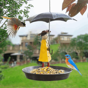 🎁Hanging Umbrella Girl Bird Feeder Garden Decor☂️