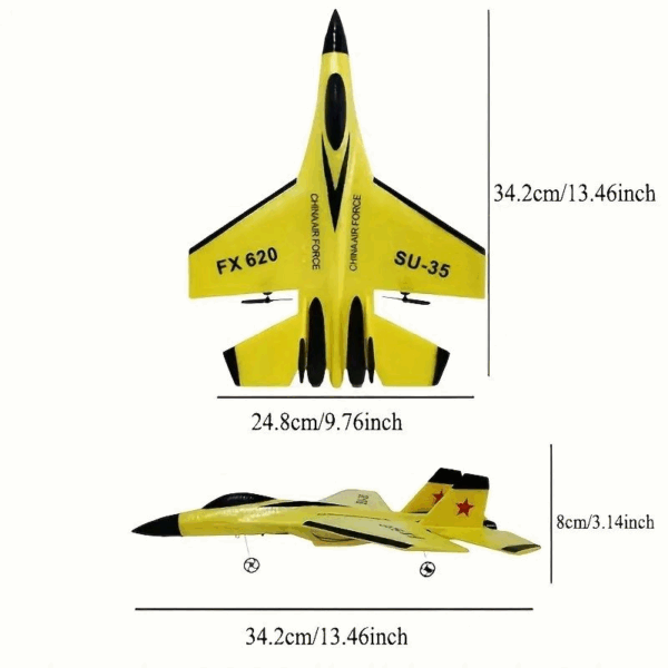 SU-35 Remote Control Jet – 2.4GHz RC Foam Glider Plane with 2 Batteries - Image 5